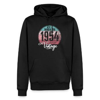 Millésime fabriqué en 1954 Année de naissance 1954 Anniversaire - Sweat à capuche Premium bio Homme - noir - Devant - Nico (187cm)