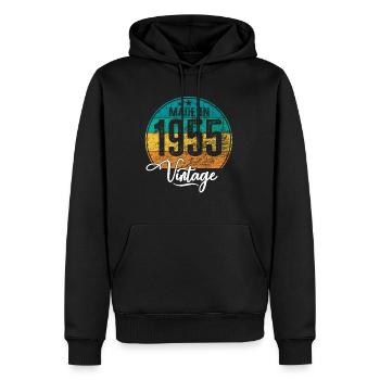 Vintage Made in 1955 Geburtsjahr 1955 Geburtstag - Männer Premium Bio Hoodie - Schwarz - Vorne - Nico (187cm)