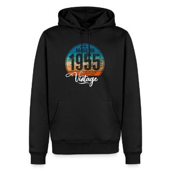 Vintage Made in 1955 Geburtsjahr 1955 Geburtstag - Männer Premium Bio Hoodie - Schwarz - Vorne - Nico (187cm)