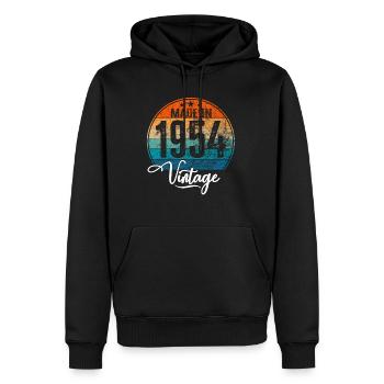 Vintage Made in 1954 Geburtsjahr 1954 Geburtstag - Männer Premium Bio Hoodie - Schwarz - Vorne - Nico (187cm)