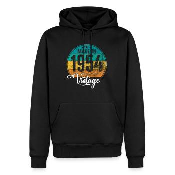 Vintage Made in 1954 Geburtsjahr 1954 Geburtstag - Männer Premium Bio Hoodie - Schwarz - Vorne - Nico (187cm)
