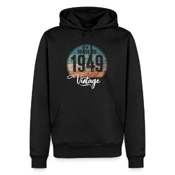 Millésime fabriqué en 1949 Année de naissance 1949 Anniversaire - Sweat à capuche Premium bio Homme - noir - Devant - Nico (187cm)