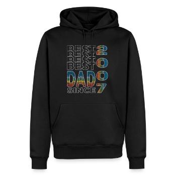 Bester Papa der Welt seit 2007 Vatertag Geburtstag - Männer Premium Bio Hoodie - Schwarz - Vorne - Nico (187cm)
