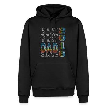 Best dad in the world since 2016 Father's Day Birthday - Men’s Premium Organic Hoodie - black - Front - Nico (187cm)