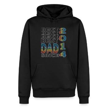 Bester Papa der Welt seit 2014 Vatertag Geburtstag - Männer Premium Bio Hoodie - Schwarz - Vorne - Nico (187cm)