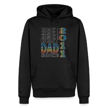 Bester Papa der Welt seit 2011 Vatertag Geburtstag - Männer Premium Bio Hoodie - Schwarz - Vorne - Nico (187cm)