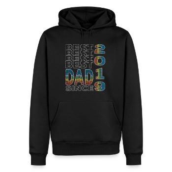 Bester Papa der Welt seit 2019 Vatertag Geburtstag - Männer Premium Bio Hoodie - Schwarz - Vorne - Nico (187cm)