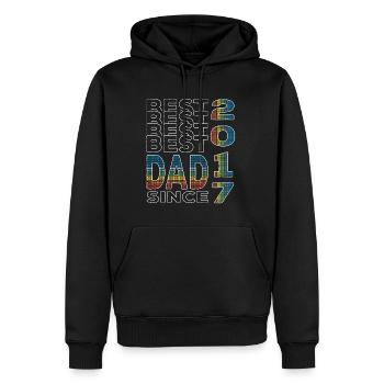 Bester Papa der Welt seit 2017 Vatertag Geburtstag - Männer Premium Bio Hoodie - Schwarz - Vorne - Nico (187cm)