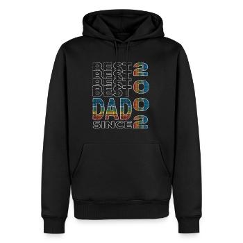 Meilleur papa du monde depuis 2002 Fête des Pères - Sweat à capuche Premium bio Homme - noir - Devant - Nico (187cm)