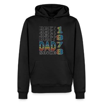 Bester Papa der Welt seit 1978 Vatertag - Männer Premium Bio Hoodie - Schwarz - Vorne - Nico (187cm)
