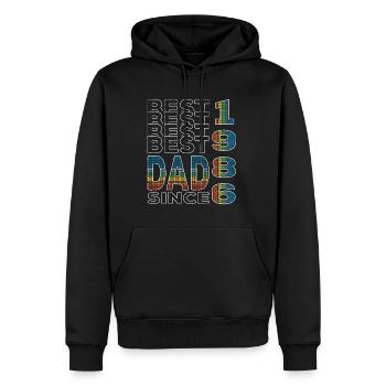 Bester Papa der Welt seit 1986 Vatertag - Männer Premium Bio Hoodie - Schwarz - Vorne - Nico (187cm)