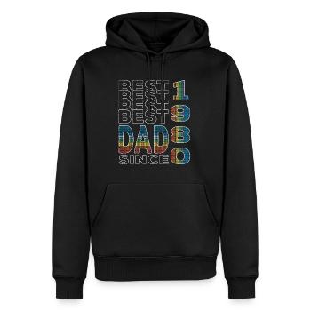 Bester Papa der Welt seit 1980 Vatertag - Männer Premium Bio Hoodie - Schwarz - Vorne - Nico (187cm)
