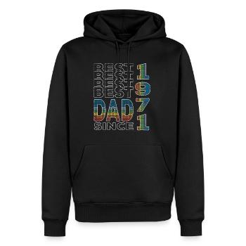 Bester Papa der Welt seit 1971 Vatertag Geburtstag - Männer Premium Bio Hoodie - Schwarz - Vorne - Nico (187cm)