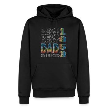 Bester Papa der Welt seit 1953 Vatertag - Männer Premium Bio Hoodie - Schwarz - Vorne - Nico (187cm)