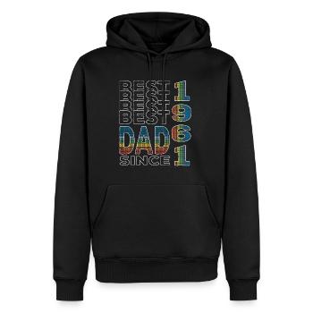 Meilleur papa du monde depuis 1961 Fête des Pères - Sweat à capuche Premium bio Homme - noir - Devant - Nico (187cm)