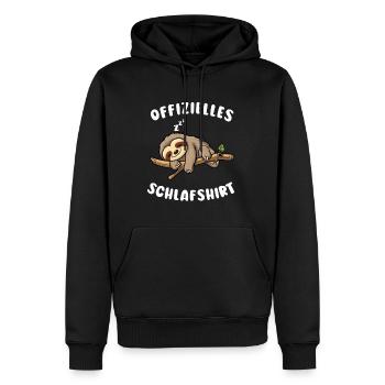 Faultier Lustiger Spruch: Offizielles Schlafshirt - Männer Premium Bio Hoodie - Schwarz - Vorne - Nico (187cm)