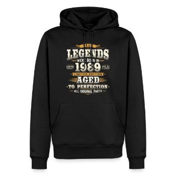 Vintage Born 1989 Legends Cadeau d’anniversaire - Sweat à capuche Premium bio Homme - noir - Devant - Nico (187cm)