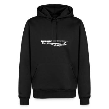 Stay on the Sharp Side Messer - Men’s Premium Organic Hoodie - black - Front - Nico (187cm)