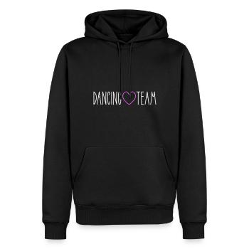 Cœur d’équipe de danse - Sweat à capuche Premium bio Homme - noir - Devant - Nico (187cm)