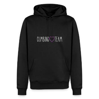 Cœur d’équipe d’escalade - Sweat à capuche Premium bio Homme - noir - Devant - Nico (187cm)