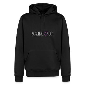 Basketball Team Herz - Männer Premium Bio Hoodie - Schwarz - Vorne - Nico (187cm)