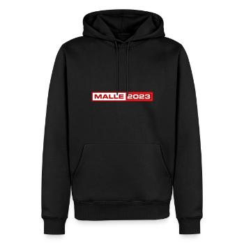 Malle 2023 - Sweat à capuche Premium bio Homme - noir - Devant - Nico (187cm)
