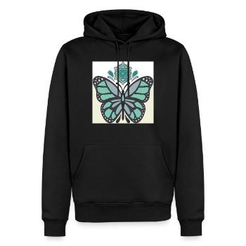 butterfly - Men’s Premium Organic Hoodie - black - Front - Nico (187cm)