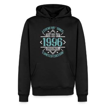 Légendaire depuis Février 1996 édition limitée - Sweat à capuche Premium bio Homme - noir - Devant - Nico (187cm)