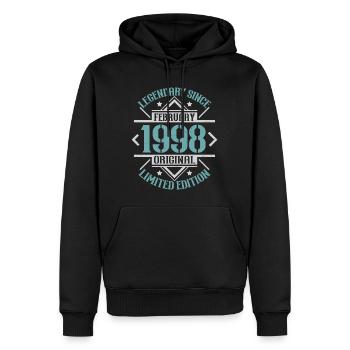 Legendary since February 1998 limited edition - Men’s Premium Organic Hoodie - black - Front - Nico (187cm)