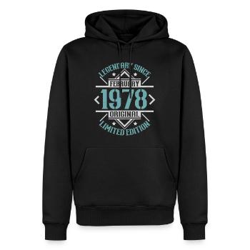 Légendaire depuis Février 1978 édition limitée - Sweat à capuche Premium bio Homme - noir - Devant - Nico (187cm)