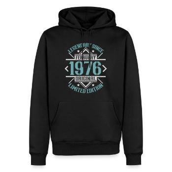 Légendaire depuis Février 1976 édition limitée - Sweat à capuche Premium bio Homme - noir - Devant - Nico (187cm)