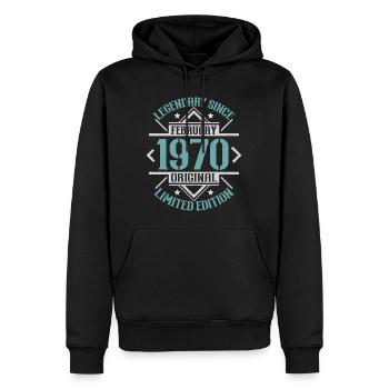 Légendaire depuis Février 1970 édition limitée - Sweat à capuche Premium bio Homme - noir - Devant - Nico (187cm)