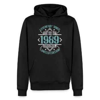 Legendary since February 1989 limited edition - Men’s Premium Organic Hoodie - black - Front - Nico (187cm)