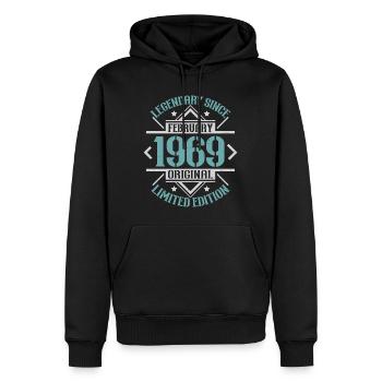 Légendaire depuis Février 1969 édition limitée - Sweat à capuche Premium bio Homme - noir - Devant - Nico (187cm)
