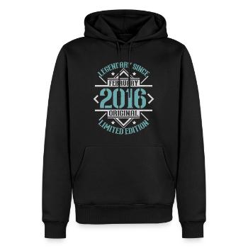 Legendary since February 2016 limited edition - Men’s Premium Organic Hoodie - black - Front - Nico (187cm)