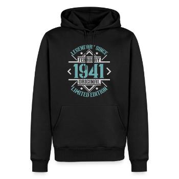 Légendaire depuis Février 1941 édition limitée - Sweat à capuche Premium bio Homme - noir - Devant - Nico (187cm)