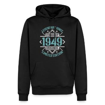 Legendary since February 1949 limited edition - Men’s Premium Organic Hoodie - black - Front - Nico (187cm)