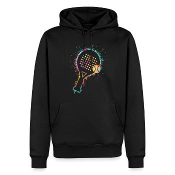 Padel Femmes Padel Tennis Filles Padel Joueur - Sweat à capuche Premium bio Homme - noir - Devant - Nico (187cm)