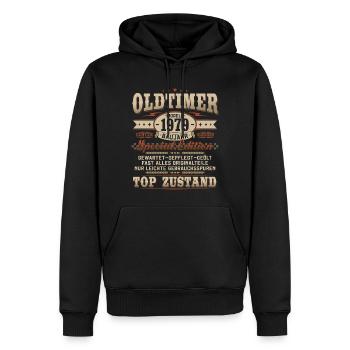 Oldtimer Baujahr 1979 Jahrgang Geburtstag Geschenk - Männer Premium Bio Hoodie - Schwarz - Vorne - Nico (187cm)