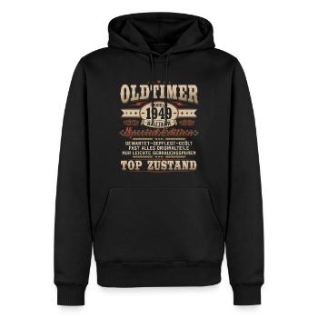 Oldtimer Baujahr 1949 Jahrgang Geburtstag Geschenk - Männer Premium Bio Hoodie - Schwarz - Vorne - Nico (187cm)