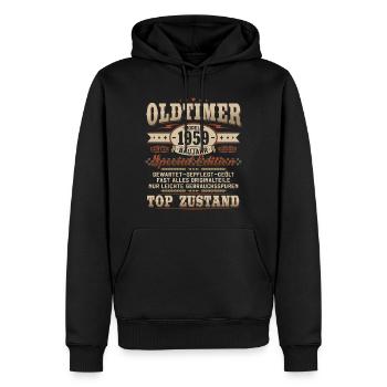 Oldtimer Baujahr 1959 Jahrgang Geburtstag Geschenk - Männer Premium Bio Hoodie - Schwarz - Vorne - Nico (187cm)