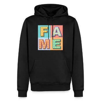 Fame - Männer Premium Bio Hoodie - Schwarz - Vorne - Nico (187cm)