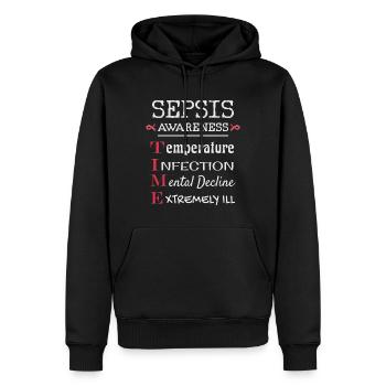 Conscience de la septicémie, empoisonnement du sang - Sweat à capuche Premium bio Homme - noir - Devant - Nico (187cm)