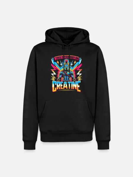 Humour Créatine Sport Musculation - Sweat à capuche Premium bio Homme - noir