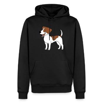 JACK RUSSELL - Männer Premium Bio Hoodie - Schwarz - Vorne - Nico (187cm)