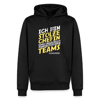 Fier patron d’un fantastique bureau de chef d’équipe - Sweat à capuche Premium bio Homme - noir - Devant - Nico (187cm)