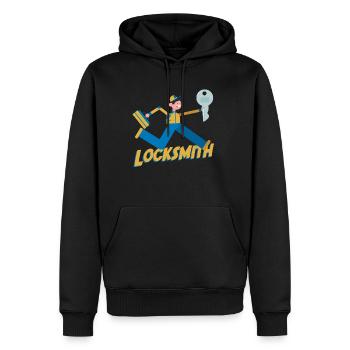 Serrurerie Clé de serrurier - Sweat à capuche Premium bio Homme - noir - Devant - Nico (187cm)