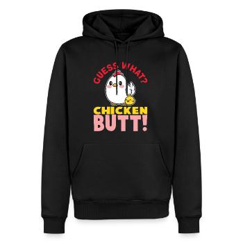 Devinez quel poulet butt poulet coq fermier poulet - Sweat à capuche Premium bio Homme - noir - Devant - Nico (187cm)