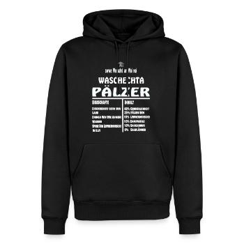 Lustiges Waschechta Pälzer Pfälzer Pfalz Mundart - Männer Premium Bio Hoodie - Schwarz - Vorne - Nico (187cm)