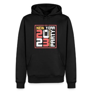 Joyeux Nouvel An 2023 Réveillon du Nouvel An Noël - Sweat à capuche Premium bio Homme - noir - Devant - Nico (187cm)